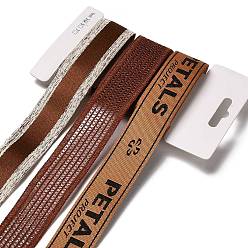 Шоколадный 9 ярдов 3 стилей полиэфирной ленты, для поделок своими руками, бантики для волос и украшение подарка, карамельная цветовая палитра, цвет шоколада, 1~1-1/8 дюйм (25~28 мм), около 3 ярдов / стиль