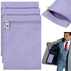 Medium Purple Canvas Cloth Zipper Bags, Rectangle, with Alloy Finding for Clothes Sewing, Medium Purple, 20x12.5x0.2cm