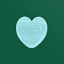 Светло-Голубой OPP упаковка пакеты с застежкой-молнией, с чистым окном, верхние пакеты с самозапечатыванием, сердце, Небесно-голубой, 10x10 см, односторонняя толщина: 2.7 мил(0.07мм)