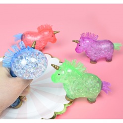 Mixed Color TPR Stress Toy, Funny Fidget Sensory Toy, for Stress Anxiety Relief, Unicorn, Mixed Color, 115x75mm