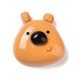 Медведь Кабошоны из непрозрачной смолы на осеннюю тематику, мультяшные кабошоны, медведь, 23.5x21.5x10.5 мм