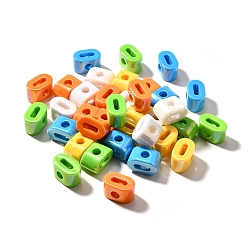 Number Непрозрачные акриловые бусины с УФ-покрытием, радужный, число, 0, 22x13.5x14 мм, отверстие : 6 мм