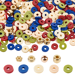 Mixed Color DIY Beads Findings Kits, including Handmade Polymer Clay Beads, CCB Plastic Beads, Mixed Color, 4~6x1~4mm, Hole: 1.2~2mm, 3450pcs/set
