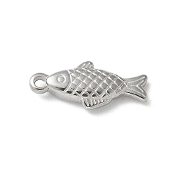 Нержавеющая Сталь Цвет 304 подвески из нержавеющей стали, очарование рыбы, анти-тускнение, цвет нержавеющей стали, 20.5x9x3.5 мм, отверстие : 1.8 мм