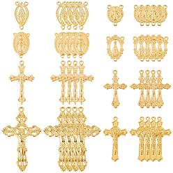Oro Antiguo 40 piezas 8 estilos colgantes de aleación estilo tibetano y kits de componentes para candelabros, oro antiguo, 17.5~55.5x13.5~34x2~3 mm, agujero: 1~2 mm, 5 piezas / estilo
