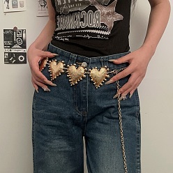 Золотой Ремни из сплава в форме сердца для женщин, золотые, 1150 мм