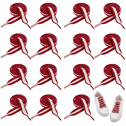 Темно-Красный 12Пары поликоттоновых и пластиковых шнурков в форме пшеничного колоса, украшения для обуви, темно-красный, 985x13.5x1.5 мм