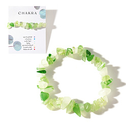 Зеленый Кварц Эластичные браслеты из бусин натурального зеленого кварца для женщин и мужчин, с открытки, 6.89 дюйм (17.5 см)