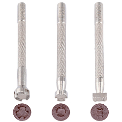 Нержавеющая Сталь Цвет 3 шт. 3 стили стальные инструменты для штамповки кожи, инструменты для резьбы по коже, цвет нержавеющей стали, 103x8~13x11.5~13 мм, 1 шт / стиль