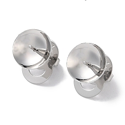 Платина Медные серьги-гвоздики, долговечный, без свинца и без кадмия, платина, лоток : 10 мм, 12x8 мм, отверстие : 1.8 мм, штифты : 12x0.9 мм