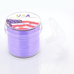 Лиловый Плоская эластичная кристаллическая струна, эластичная нить для бисера, для изготовления эластичного браслета, сирень, 0.5 мм, около 328.08 ярдов (300 м) / рулон