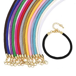 (52) Непрозрачная лаванда 4.5 изготовление браслета из нейлонового хлопкового шнура миланского диаметра диаметром 202 мм, с латунными выводами и 6.85 застежками из лобстера из нержавеющей стали, золотые, долговечный, стойки покрытие, разноцветные, 17.4 дюйм ({2} см)