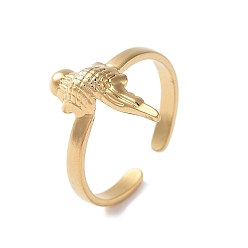 Настоящее золото 18K 304 открытые манжеты из нержавеющей стали для женщин, серия океан ракушка морская звезда, реальный 18 k позолоченный, 15 мм, регулируемый