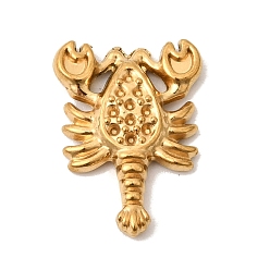 Золотой 304 подвески из нержавеющей стали, креветочное очарование, ионное покрытие (ip), золотые, 16.5x12x2.5 мм, отверстие : 0.8 мм