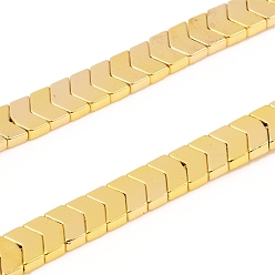 с Золотистым Покрытием Гальванические немагнитная синтетический гематит бисер пряди, стрелка, с золотым покрытием, 4.5x6x2 мм, отверстие : 0.7 мм, около 119 шт / нитка, 16.54 дюйм (42 см)