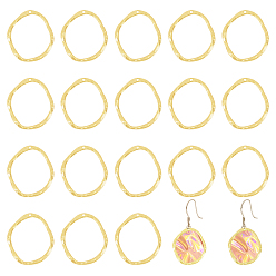 Light Gold 20подвески из легкого сплава с открытой спиной, для diy уф смолы, эпоксидная смола, Прессованные цветочные украшения, овальные, золотой свет, 41x36x3 мм, отверстие : 1.6 мм