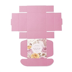Flower Creative Folding Wedding Candy Cardboard Box, Small Paper Gift Boxes, for Handmade Soap and Trinkets, Peony Pattern, 7.7x7.6x3.1cm, Unfold: 24x20x0.05cm