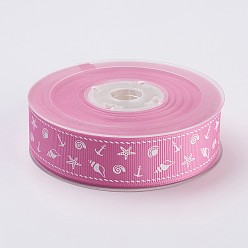 Rose Nacré Rubans polyester gros-grain, organisme marin, perle rose, 26mm, à propos de 100yards / roll (91.44m / roll)