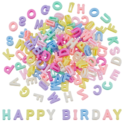 (52) Непрозрачная лаванда 300 непрозрачные акриловые бусины, буквы, разноцветные, 12~12.5x4.5~12x4.5 мм, отверстие : 8~8.5x1.5~2 мм