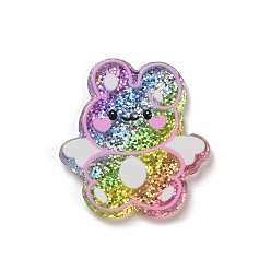 Кролик Цветные акриловые пластиковые кабошоны, кролик, 23.5x21.5x2 мм