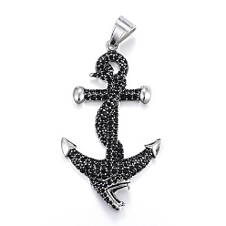 Реактивный Самолет 316 хирургические подвески из нержавеющей стали, со стразами, якорь, струя, 63x35x6.5 мм, отверстие : 7x10 мм
