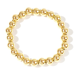 Golden Runde, elastische Armbänder aus Messing im böhmischen Stil, golden, 6.89 Zoll (17.5 cm)