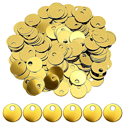 Gold 70G Plastic Pendants, Flat Round Charm, Gold, 20x0.2mm, Hole: 5mm