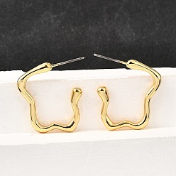 Золотой 304 из нержавеющей стали серьги, c-образный, золотые, 25.5x24x3 мм