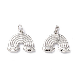 Платина Стойки обшивки латунные подвески, долговечный, с прыжковых колец, без свинца и без кадмия, Радуга с облаком, платина, 14x16.5x2.5 мм, отверстие : 3 мм