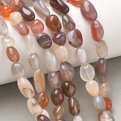 Natural Agate Natural Agate Beads Strands, Tumbled Stone, Nuggets, 6~13x5~8x4~8mm, Hole: 0.7mm, about 17~22pcs/strand, 6.89~7.09 inch(17.5~18cm)