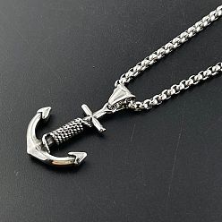 Нержавеющая Сталь Цвет Мужские ожерелья с подвеской в стиле ретро-рок-панк 304 из нержавеющей стали, цвет нержавеющей стали