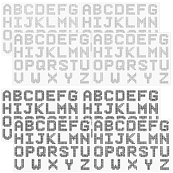 Mixed Color 8 Sheets 2 Style Letter A~Z Acrylic Hotfix Rhinestone, Self-Adhesive Acrylic Rhinestone Stickers, for DIY Decoration and Crafts, Mixed Color, 150x219~220x0.5~1mm, 4 sheets/style