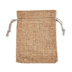 Перу Мешки мешка шнурка упаковки мешка мешка имитационные полиэфирные, на Рождество, свадьба и упаковка поделки, Перу, 12x9 см