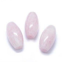 Quartz Rose Quartz rose naturel deux trous semi-percés, ovale, 49.5~50x25mm, Trou: 2mm
