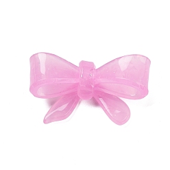Бледно-Розовый Акриловый кабошоны, бантом, розовый жемчуг, 23x38.5x11 мм