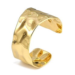 Золотой 304 текстурированные браслеты-манжеты из нержавеющей стали для женщин, вакуумное покрытие pvd, золотые, внутренний диаметр: 2-1/4 дюйм (5.7 см)