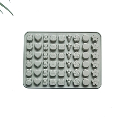 Серый Пищевые силиконовые формы, формы помады, для украшения торта поделки, цвет шоколада, конфеты, изготовление ювелирных изделий на основе смолы и эпоксидной смолы, кролик и морковка и медведь и цветок, серые, 208x150x10 мм