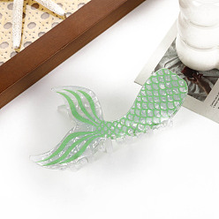 Бледно-Зеленый Заколки для волос «рыбий хвост» из ацетата целлюлозы (смола), аксессуары для волос для девочек и женщин, бледно-зеленый, 130 мм