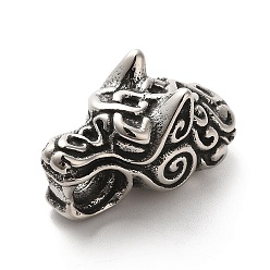 Antique Silver 304 Stainless Steel Tube Bails, Loop Bails, Leopard, Antique Silver, 26x13x15mm, Hole: 5mm, Inner Diameter: 8x6mm