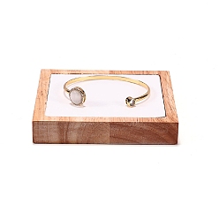 Rectangle Бархатные и деревянные шкатулки, браслет дисплей, прямоугольные, 10x10x1.8 см