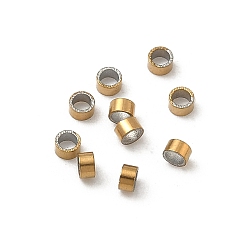 Настоящее золото 18K 304 из нержавеющей стали бусы, колонка, ионное покрытие (ip), долговечный, стойки покрытие, реальный 18 k позолоченный, 1x2 мм, отверстие : 1.2 мм