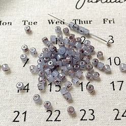 Фиолетовый Цилиндрические бусины ручной работы в технике лэмпворк, колонка, фиолетовые, 4~4.5x4~4.5 мм, отверстие : 1.5 мм, 83 шт / 10 г