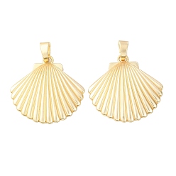 Golden Alloy Pendants, Shell, Golden, 56.4x55x7mm, Hole: 11.8x5mm