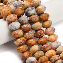 Сумасшедший Агат Природные сумасшедший агат бисер нитей, рондель, граненые, 9.5~10x6~7 мм, отверстие : 1~1.2 мм, около 58~60 шт / нитка, 15.28~15.47 дюйм (38.8~39.3 см)