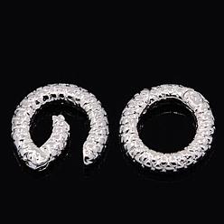 Silver Alloy Spring Gate Rings, O Rings, Silver Color Plated, 9 Gauge, 14x3mm, Inner Diameter: 8mm