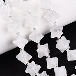 Хрусталь Природных кристаллов кварца бисер нитей, горного хрусталя, звезда, с бисером, 12~15.5x11~13x11~13 мм, отверстие : 1~1.2 мм, около 28~29 шт / нитка, 16.14~17.32 дюйм (41~44 см)