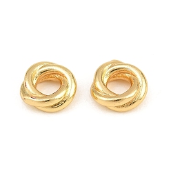 Echt 18 k vergoldet Messing Perlen, Twist, cadmiumfrei und bleifrei, Gestell, langlebig überzogen, echt 18 k vergoldet, 8x3 mm, Bohrung: 3.5 mm