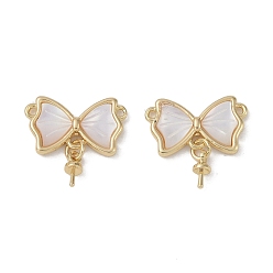 Настоящее золото 18K Подвеска из латуни, звенья банта с булавками, за половину пробурено бисера, реальный 18 k позолоченный, 16x16.5x2.5 мм, отверстие : 1 мм