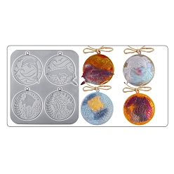 Белый Силиконовые формы для подвесок, формы для литья смолы, морская тема, белые, 185x200x7 мм, отверстие : 4.5 мм