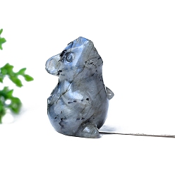 Лабрадорита Статуэтки мыши из натурального лабрадорита, статуэтки для украшения рабочего стола для домашнего офиса, 35 мм